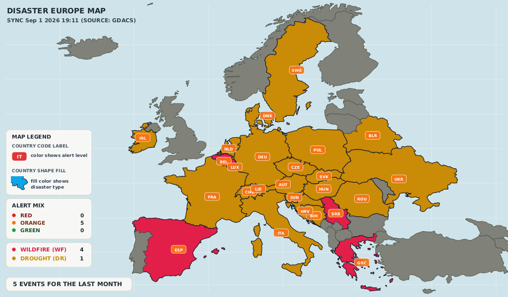Disaster Europe Map theme preview
